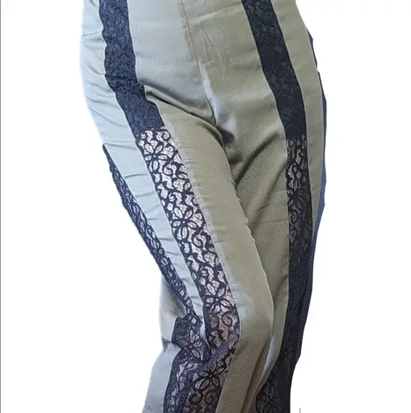 Dress pants Going out Joggers Green color Lace tapered leg BEBE  NWT - Picture 3 of 16